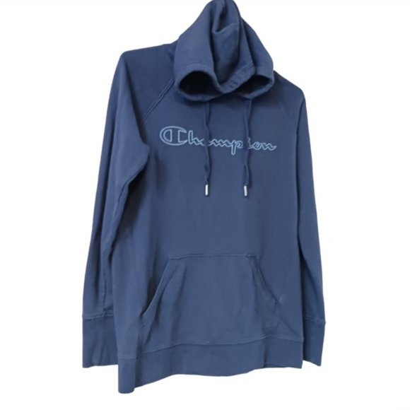 Women's Champion Blue Pull Over Long Sleeve Hoodie Size M - Picture 1 of 8